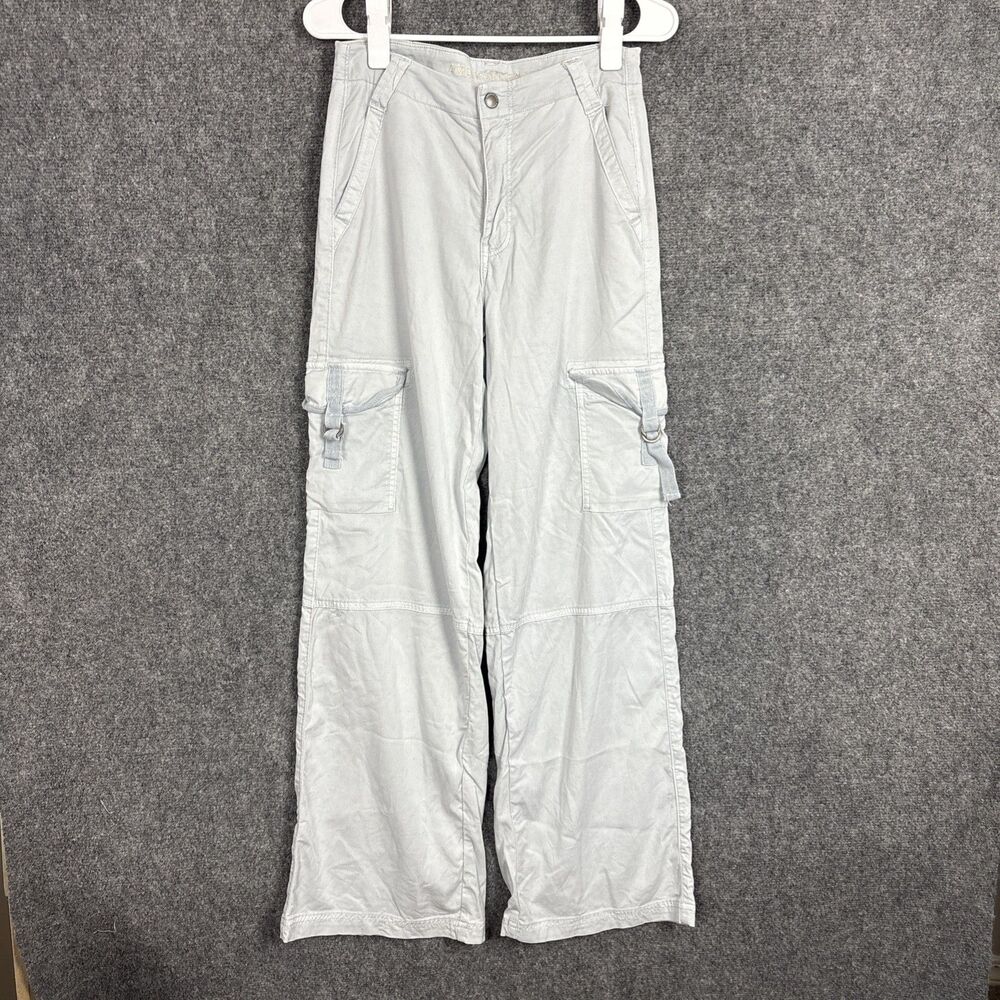 American Eagle Baggy Wide Leg Pants Womens Size 2 Blue Super High Rise Cargo